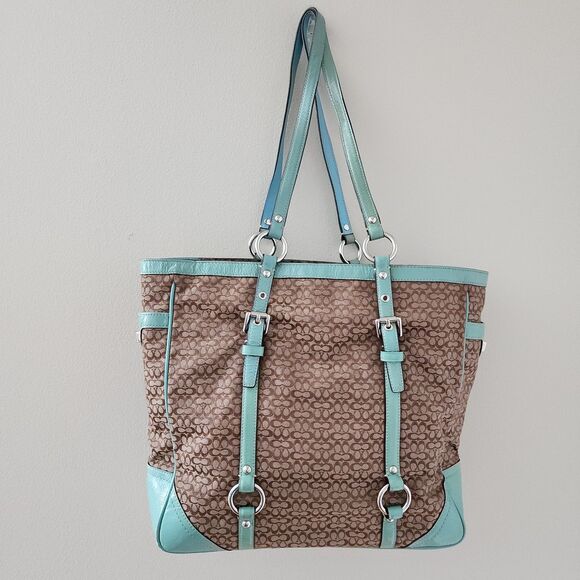 Coach Signature Tote Jacquard Purse - Picture 1 of 10